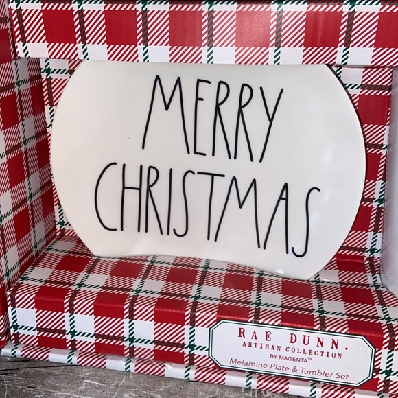 Rae Dunn New Melamine Plate & Cup Set Merry Christmas Cheer - Picture 3 of 7